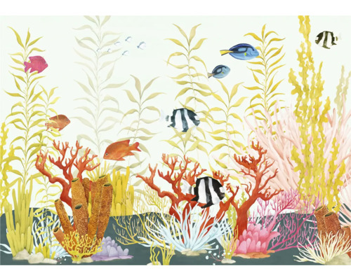 Dekorative Tapete mit Unterwassermotiv, einschließlich Fischen, Korallen und Seegras