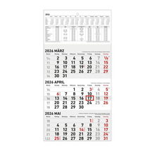 Kalender mit Monatsübersicht März, April, Mai 2026