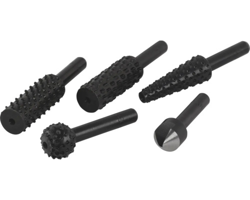 Raspel und Senker Set 5-tlg Wolframstahl für Holz