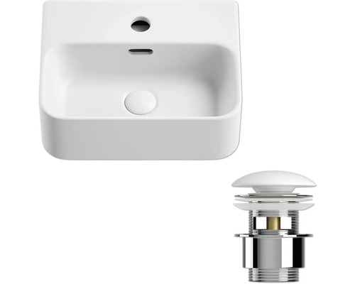 Keramikwaschtisch mit Ablaufgarnitur