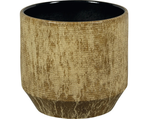 Blumentopf Passion for Pottery Steinzeug Ø 18 cm 18 x 18 x 16 cm braun Zylinderförmiger Pflanztopf mit Muster