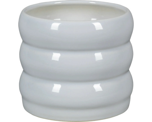 Blumentopf Passion for Pottery Steinzeug Ø 15 cm 15 x 15 x 13 cm weiß Blumentopf aus Keramik mit gerippter Struktur