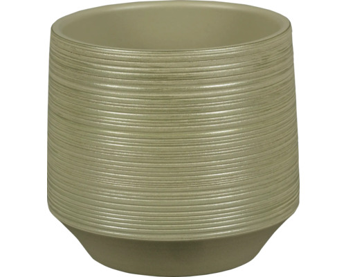 Blumentopf Passion for Pottery Steinzeug Ø 20 cm 20 x 20 x 19 cm gold Blumentopf aus Keramik mit horizontalen Linien