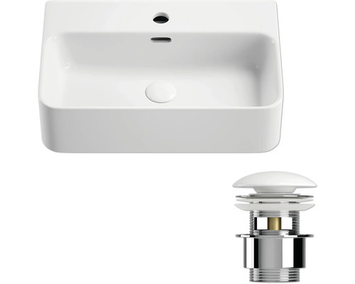 Waschtisch mit Ablaufgarnitur für das Badezimmer