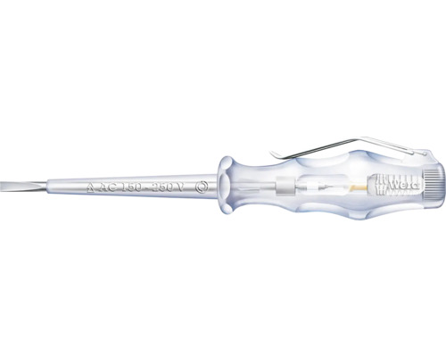 Spannungsprüfer mit Schlitzklinge und Clip