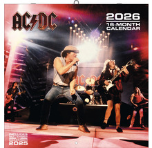 AC/DC Wandkalender für das Jahr 2026 mit 16 Monaten