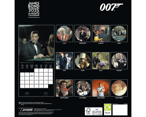 James Bond Kalender 2025, 16-Monatskalender von September 2024