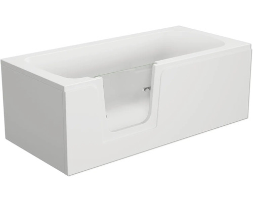 Badewanne mit Tür links SCHULTE Q1 75 x 160 cm alpinweiß glänzend mit Front- und 2 Seitenschürzen D80071L4