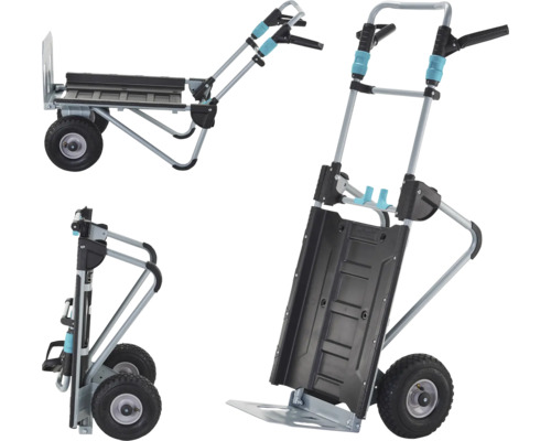 Mehrzweckkarre in verschiedenen Positionen, nützlich für den Transport von Lasten bei Hornbach.