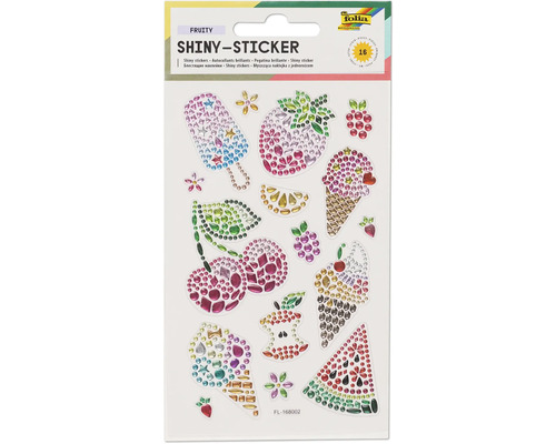 Folia Bringmann Glitzersticker Fruity Set mit 16 Stück