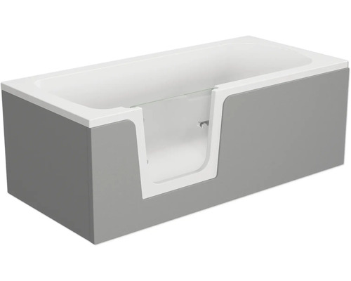 Badewanne mit Tür links SCHULTE Q1 75 x 160 cm alpinweiß glänzend mit befliesbarer Front- und Seitenverkleidung D80072L4