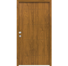 Holztür mit Griff und Schlüsselloch
