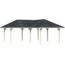 Freistehender Pavillon mit Dach und Holzpfosten