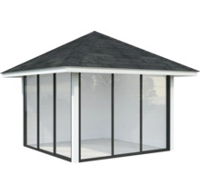 Gartenzelt mit Dach und transparenten Wänden