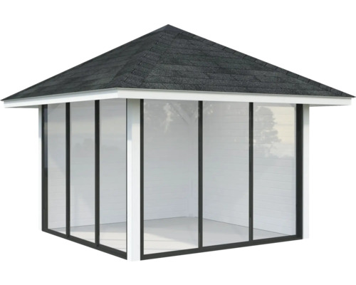 Gartenzelt mit Dach und transparenten Wänden