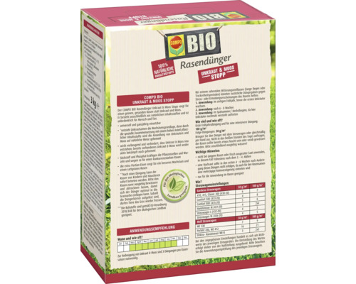 COMPO Bio Rasendünger Unkraut und Moos Stopp