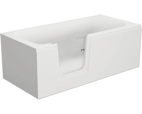 Badewanne mit Tür links SCHULTE Q1 75 x 170 cm alpinweiß glänzend mit Front- und 2 Seitenschürzen D80087L4