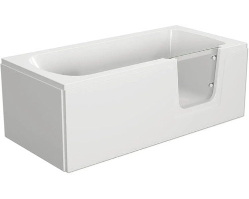 Badewanne mit Tür rechts SCHULTE Q1 75 x 170 cm alpinweiß glänzend mit befliesbarer Front- und Seitenverkleidung D80088R4