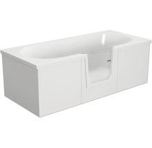 Badewanne mit Tür mittig Anschlag links SCHULTE Q2 75 x 170 cm alpinweiß glatt glänzend mit Front- und 2 Seitenschürzen D80007M4-5