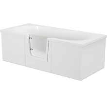 Badewanne mit Tür mittig Anschlag links SCHULTE Q2 75 x 170 cm alpinweiß glatt glänzend mit Front- und 2 Seitenschürzen D80007M4-5