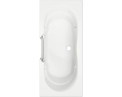 Draufsicht auf eine Badewanne mit Griff