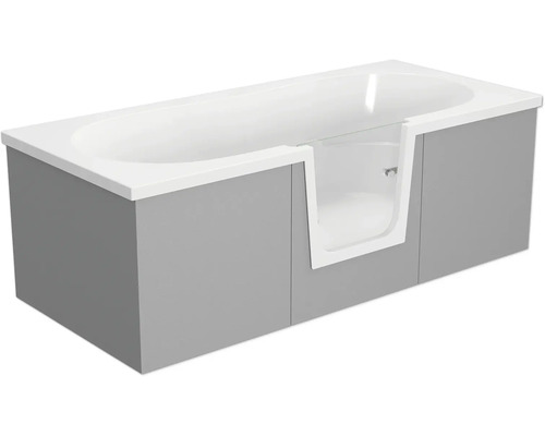 Badewanne mit Tür mittig Anschlag rechts SCHULTE Q2 80 x 180 cm alpinweiß glatt glänzend mit befliesbarer Front- und Seitenverkleidung D80013M4-3