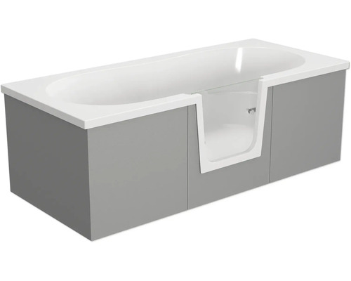 Badewanne mit Tür mittig Anschlag links SCHULTE Q2 80 x 180 cm alpinweiß glatt glänzend mit befliesbarer Front- und Seitenverkleidung D80013M4-5