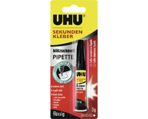 UHU Sekundenkleber blitzschnell Pipette 3 g