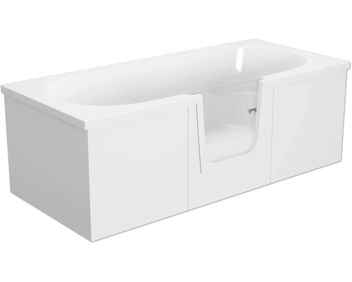 Badewanne mit Tür mittig Anschlag rechts SCHULTE Q2 75 x 170 cm alpinweiß glänzend mit Front- und linker Seitenschürze D80007M2-3