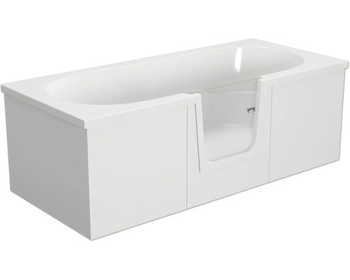 Badewanne mit Tür mittig Anschlag links SCHULTE Q2 75 x 170 cm alpinweiß glänzend mit Front- und linker Seitenschürze D80007M2-5