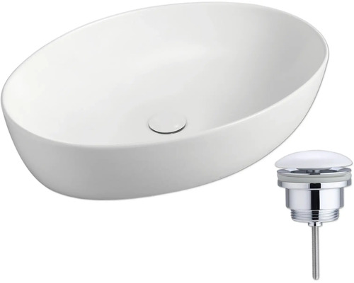 Aufsatzwaschbecken und Ablaufgarnitur