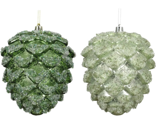 Zwei Zapfenförmige Christbaumkugeln