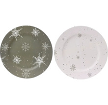 Zwei Essteller mit Schneeflockenmuster