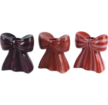 Drei gestreifte Schleifenvasen aus Keramik