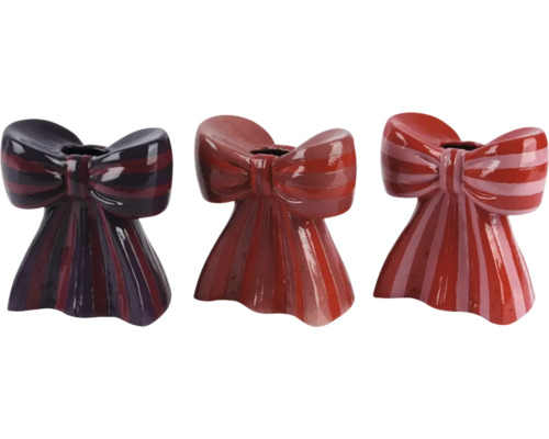 Drei gestreifte Schleifenvasen aus Keramik