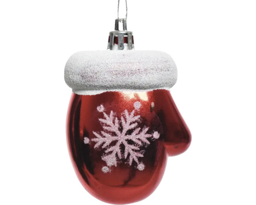 Weihnachtskugel in Form eines Handschuhs mit Schneeflockenmuster