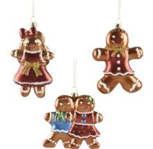 Drei Lebkuchenmann Ornamente zum Aufhängen