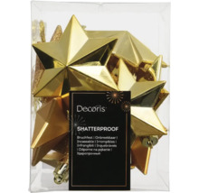Verpackung goldfarbener, bruchsicherer Weihnachtsbaumspitzen in Sternform