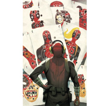 Illustration einer Person mit Kopfhörern, die vor Zielscheiben steht.