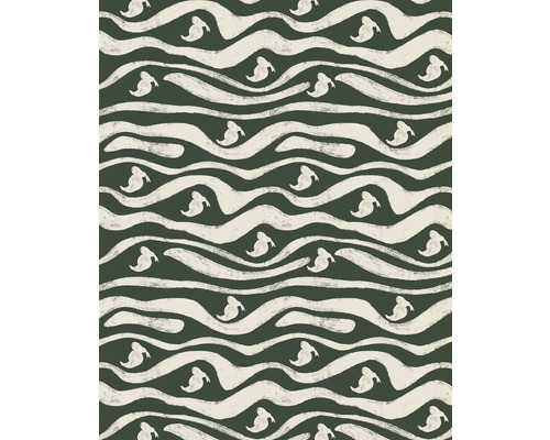 Muster mit stilisierten Geistern und wellenförmigen Linien