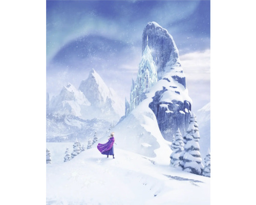 Fototapete Vlies DX4-206 Disney Frozen Ice Castle 4-tlg. 250 x 200 cm Winterlandschaft mit Eispalast und weiblicher Figur