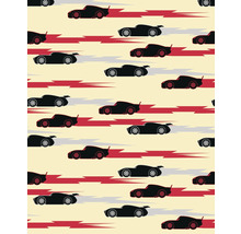 Muster mit stilisierten Rennwagen und Geschwindigkeitslinien