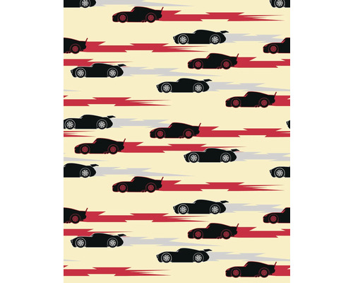 Fototapete Vlies DX4-207 Disney and Pixar Cars Pattern 4-tlg. 250 x 200 cm Muster mit stilisierten Rennwagen und Geschwindigkeitslinien