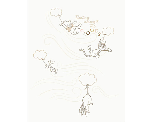Fototapete Vlies DX4-216 Disney Winnie Pooh A Bluster 4-tlg. 250 x 200 cm Dekorative Tapete mit Winnie Puuh Motiven, die an Wolken hängen