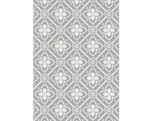 PVC-Boden Balder Fliesenoptik alma grey Fliesen 25x25 cm 400 cm breit (Meterware) Dekorfliese mit floralem Muster