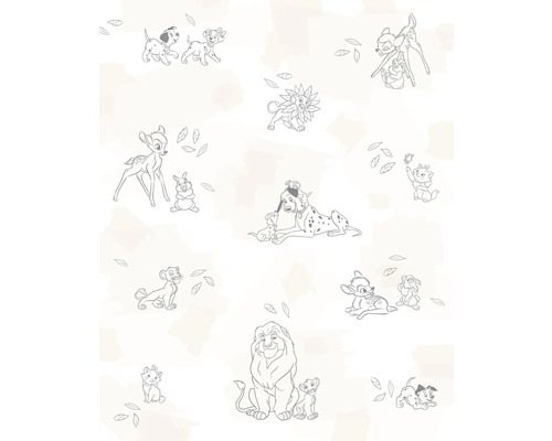 Fototapete Vlies DX4-225 Disney Animals 4-tlg. 250 x 200 cm Tapete mit Disney-Motiven: Bambi, Dalmatiner, Simba