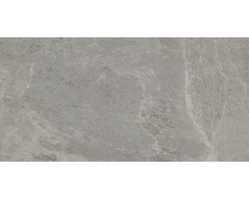 Graue Keramikfliese mit matter Oberfläche.