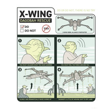 Anleitung zur X-Wing Dagobah Rettung mit Illustrationen und Text.