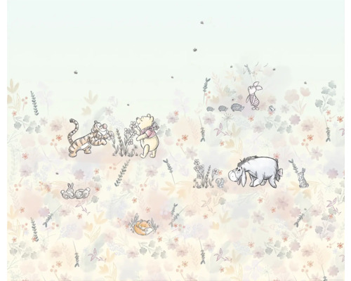 Fototapete Vlies DX6-194 Disney Winnie Pooh Flowerfiel 6-tlg. 250 x 300 cm Winnie Puuh und Freunde auf floralem Hintergrund
