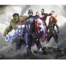 Darstellung der Avengers-Figuren: Hulk, Thor, Captain America, Iron Man und Black Widow.